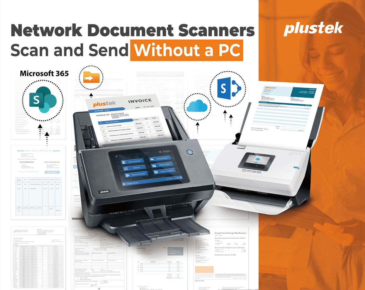 Plustek eScan A450 Pro and A650 Pro scanning to Microsoft 365, SharePoint and cloud